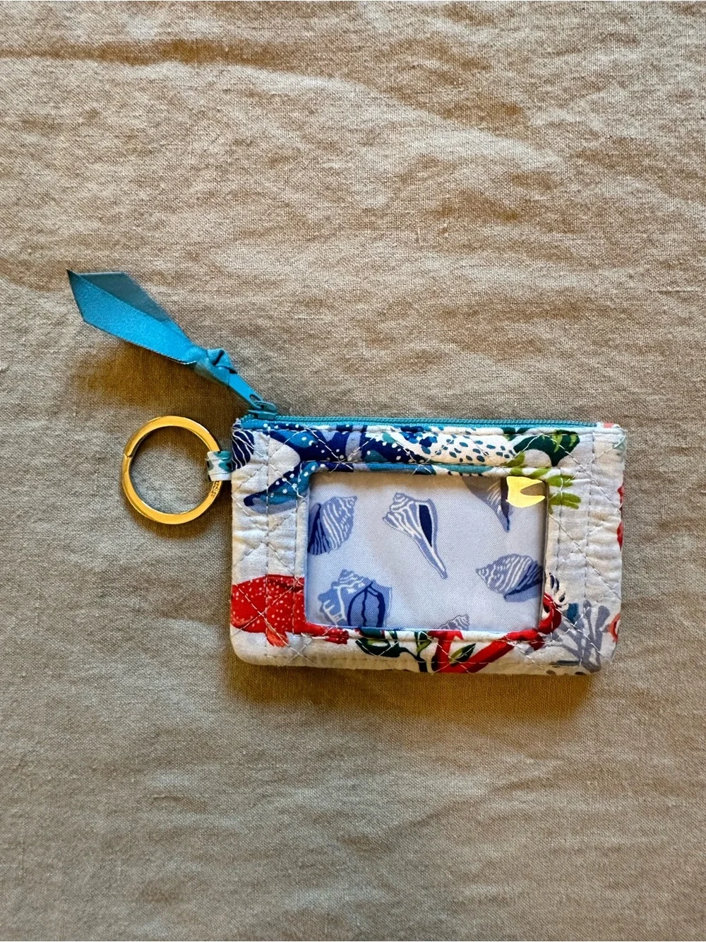 Vera Bradley Coral Reef Coin Purse Card Wallet - Picture 2 of 4